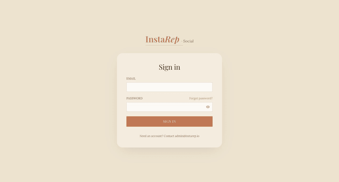 InstaRep Social dashboard